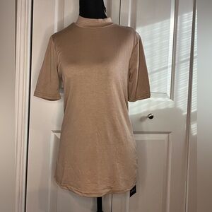 NWT Ficerd Mock Turtleneck, Mocha, Small